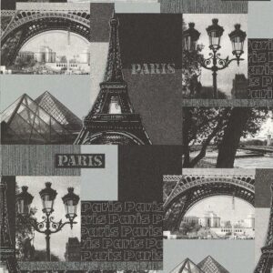 Papel de parede Les Aventures 3 11096309 Teenager / Paris Tons de Cinza Preto e Prata