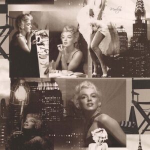Papel de parede Les Aventures 3 12101209 Marilyn Monroe Tons de Bege Branco e Preto