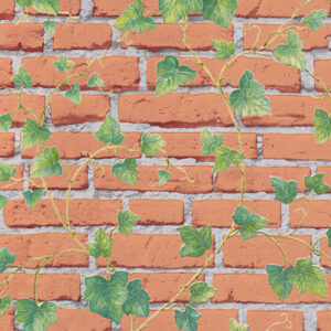 Papel de Parede Vinílico Wood'N Stone 2 319422 Imitação Tijolinho Natural com Folhas