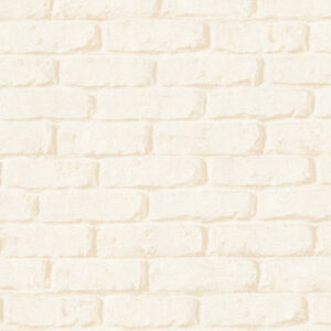 Papel de Parede Vinílico Wood'N Stone 2 327261 Imitação Tijolinho Tom Branco e Creme