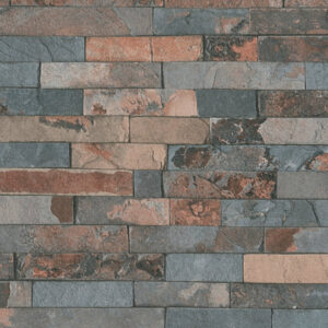Papel de Parede Vinílico Wood'N Stone 2 355823 Imitação Pedra Tons de Cinza, Marrom e Bege