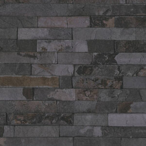 Papel de Parede Vinílico Wood'N Stone 2 355825 Imitação Pedra Tons de Cinza escuro e Marrom