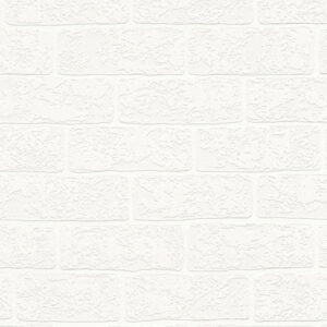 Papel de Parede Vinílico Wood'N Stone 2 359811 Imitação Tijolinho Tom Branco