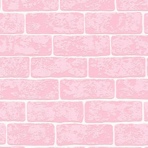 Papel de Parede Vinílico Wood'N Stone 2 359812 Imitação Tijolinho Tom de Rosa e Branco