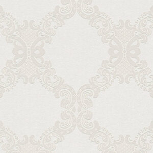 Papel de Parede Vinílico Elegance 5 360905 Arabesco Tom de Cinza e Branco