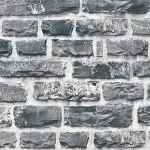 Papel de Parede Vinílico Wood'N Stone 2 361404 Imitação Tijolinho Tom Branco e Cinza escuro