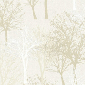 Papel de Parede Vinílico Elegance 5 361471 Árvores Tons de Bege e Branco
