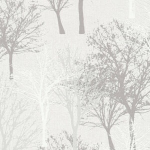 Papel de Parede Vinílico Elegance 5 361472 Árvores Tons de Cinza, Bege e Branco