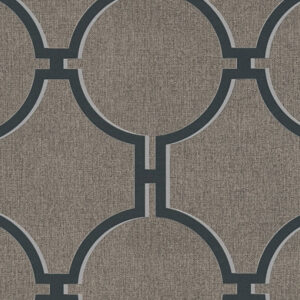 Papel de Parede Vinílico Elegance 5 361495 Geométrico Tom Marrom, Cinza e Preto