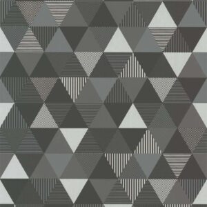 Papel de parede Les Aventures 3 51161609 Geométrico Tons de Cinza, Prata e Preto