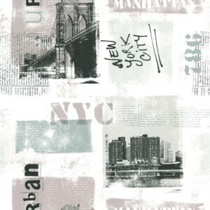 Papel de parede Les Aventures 3 51165309 Teenager / NY Tons de Cinza Branco e Preto