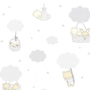 Papel de Parede Infantil Treboli 5803 Balões Cinza | Consultar disponibilidade do Produto |