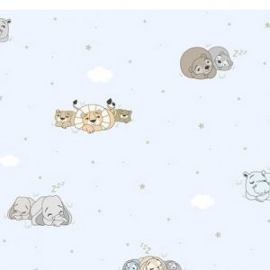 Papel de Parede Infantil Treboli 5811 Azul Animais Dormindo | Consultar disponibilidade do Produto |