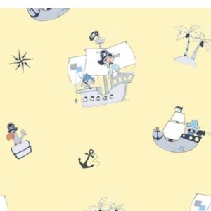 Papel de Parede Infantil Treboli 5832 Amarelo Piratas | Consultar disponibilidade do Produto |