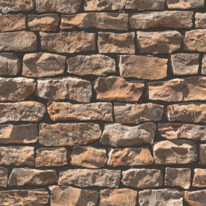 Papel de Parede Vinílico Wood'N Stone 2 907912 Imitação Pedra Tom de Bege e Preto
