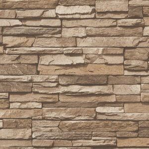 Papel de Parede Vinílico Wood'N Stone 2 958332 Imitação Filete de Pedra Tons de Bege