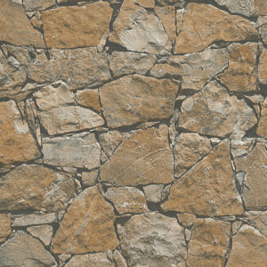 Papel de Parede Vinílico Wood'N Stone 2 958631 Imitação Pedra Tons de Bege e Preto