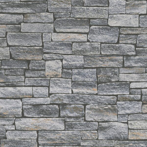Papel de Parede Vinílico Wood'N Stone 2 958711 Imitação Pedra Tom Branco, Bege, Cinza e Preto