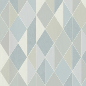 Papel de Parede Vinílico Milano 220216 Geométrico Tons de Verde, Azul, Cinza e Branco “Consultar disponibilidade do Produto 19 9 8750-5835”