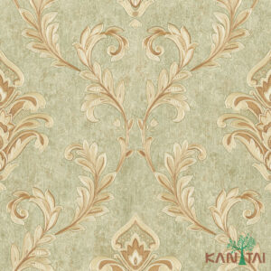Papel De Parede Poet Chart 3 PT970901R Arabesc Dourado Verde