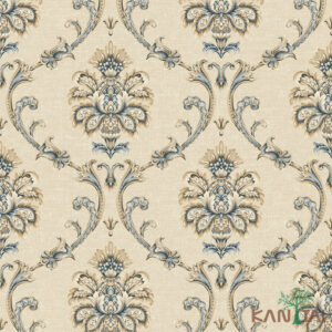Papel De Parede Poet Chart 3 PT971102R Arabesco Verde Bege