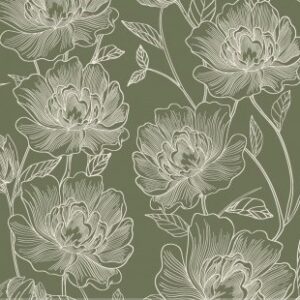 Papel de Parede Atemporal Bobinex 3800 Floral Tom de Verde “Consultar disponibilidade do Produto 19 9 8750-5835”
