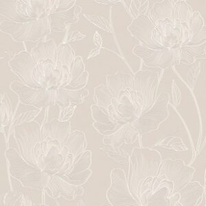 Papel de Parede Atemporal Bobinex 3802 Floral Tom de Bege “Consultar disponibilidade do Produto 19 9 8750-5835”