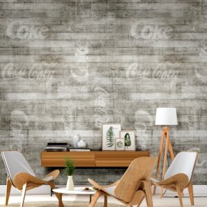 Papel de Parede Painel Cinza Coca-Cola Z41291 Listrado 2x3
