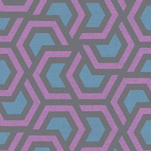 Papel de Parede Vinílico Linen Style 367601 Geométrico Preto, Azul e Violeta “Consultar disponibilidade do Produto 19 9 8750-5835”