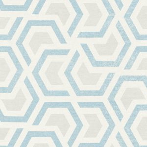 Papel de Parede Vinílico Linen Style 367603 Geométrico Branco, Azul e Cinza “Consultar disponibilidade do Produto 19 9 8750-5835”