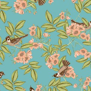Papel de Parede Contemporâneo 4111 Romântico Floral Azul “Consultar disponibilidade do Produto"
