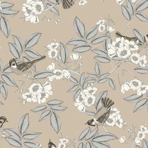 Papel de Parede Contemporâneo 4114 Romântico Floral Bege “Consultar disponibilidade do Produto"