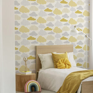 Papel de Parede Infantil Kids n Teens 2 108267 Clouds Yellow Grey “Consultar disponibilidade do Produto 19 9 8750-5835”