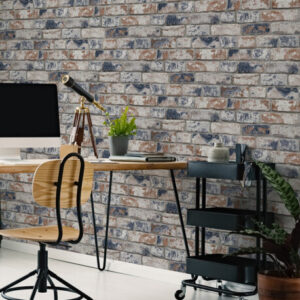 Papel de Parede Infantil Kids n Teens 2 108596 Distressed Brick Navy “Consultar disponibilidade do Produto 19 9 8750-5835”