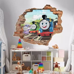 Adesivo de Parede Buraco Tomas o Trem e Seus Amigos no Trilho 122cm x 100cm | Consultar Prazo de Produção e envio |