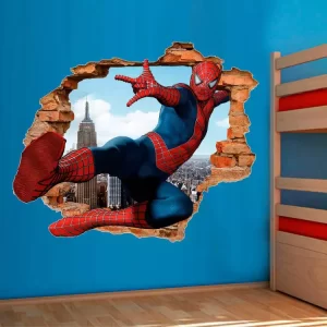 Adesivo de Parede Buraco Falso 3D Homem Aranha 02 122cm x 100cm | Consultar Prazo de Produção e envio |
