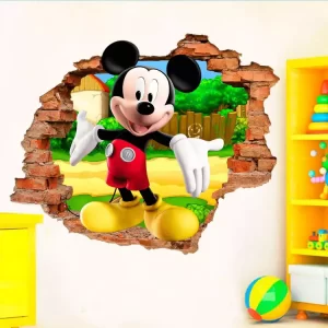 Adesivo de Parede Buraco Falso 3D Mickey Mouse 122cm x 100cm | Consultar Prazo de Produção e envio |