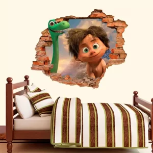 Adesivo de Parede Buraco Falso 3D O Bom Dinossauro 02 122cm x 100cm | Consultar Prazo de Produção e envio |