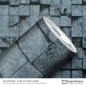 Adesivo Pedras Cubo 3D Cinza Lunar 0,60 x 10mts “Consultar disponibilidade do Produto 19 9 8750-5835"