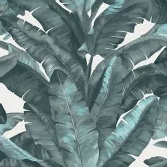 Papel de Parede Unique Un5001 Folhas Azul com Branco “Consultar disponibilidade do Produto"
