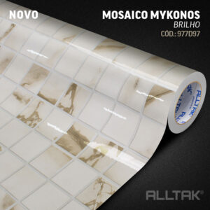 Adesivo Azulejo Mosaico Mykonos Brilho 0,60 x 10mts “Consultar disponibilidade do Produto 19 9 8750-5835"