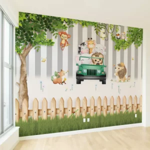 Papel de Parede Adesivo Safari Baby Listrado | Consultar Prazo de Produção e envio |