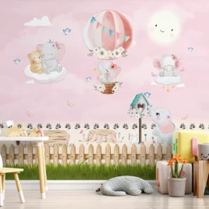 Papel de Parede Adesivo Safari Elefante Baby Cute | Consultar Prazo de Produção e envio |