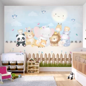 Papel de Parede Adesivo Safari Soft Baby Cute | Consultar Prazo de Produção e envio |