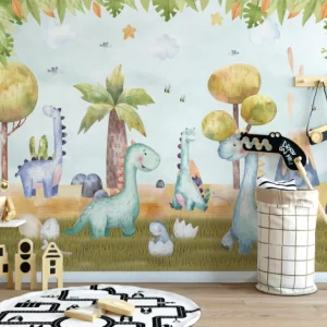 Papel de Parede Adesivo Dinossauros Baby Cute Personalizado | Consultar Prazo de Produção e envio |