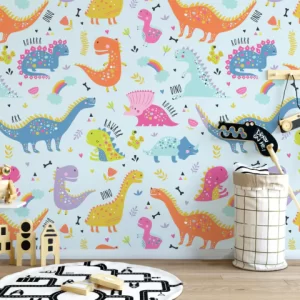 Papel de Parede Adesivo Dinossauros Soft Color Personalizado | Consultar Prazo de Produção e envio |