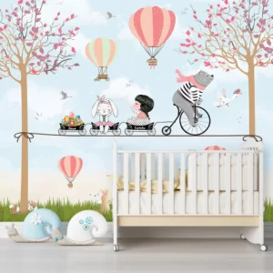 Papel de Parede Adesivo Safari Menina Azul | Consultar Prazo de Produção e envio |