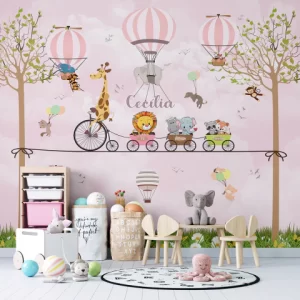 Papel de Parede Adesivo Safari Rosa | Consultar Prazo de Produção e envio |