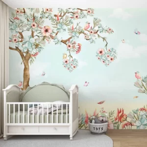 Papel de Parede Adesivo Árvore Jardim Encantado Verde | Consultar Prazo de Produção e envio |