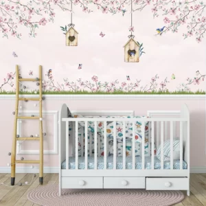 Papel de Parede Adesivo Jardim Encantado Rosa | Consultar Prazo de Produção e envio |